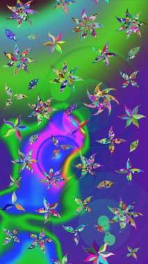 Moda baskıları için zarif bir şablon. Küçük renkli çiçekler. Küçük çiçekte güzel bir desen. Çiçekli yaz çiçekleri. Motley illüstrasyonu. Çizim.