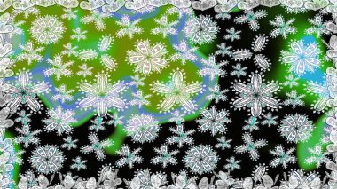 Raster deseni. Bahar çiçekli desen dallı, yeşil ve nötr renkler çiçekli siluet.