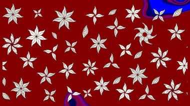 Renkli Bahar Teması eskiz kalıbı. Çiçekli çizim şekli. Kırmızı ve nötr renklerde çiçekler. Düz Çiçek Elementleri Tasarımı.