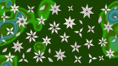 Yapraklı çizim şekli. Davetiye ve kartpostal tasarımı için dekoratif çiçek unsurları. Tekstil için figür. Şirin, zarif çiçekler Raster illüstrasyonu. Poster veya kapak için arkaplan.