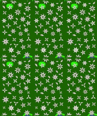 Taslak dekoratif arka plan, çiçek mandala. Yeşil renklerde. Çiçek. Raster illüstrasyonu.