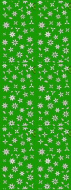 Yeşil ve nötr renklerde etnik çiçeklerle süslenmiş zarif bir eskiz. Asya Tekstil 'inde Raster Çiçek İllüstrasyonu.