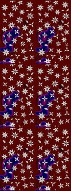 Raster Illustrasyon 'daki Çiçek Deseni' nin son moda çizimi. Güzel kumaş deseni. Düz Çiçek Elementleri Tasarımı. Renkli Yaz Teması çizim şablonu.