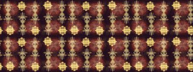 Renkli arka planda izole tatlı kar taneleri. Raster illüstrasyonu. Kahverengi, sarı ve bej rengi kar taneleriyle.