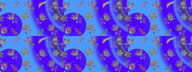 Mor, mavi ve yeşil renkli kristal kar tanesi. Raster illüstrasyonu.