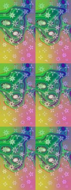 Tekstil, kumaş, kapaklar, duvar kağıtları, baskı, naylon, koleksiyon defteri, örgü, dekupaj için güzel bir eskiz. Küçük yeşil çiçeklerle oldukça kaliteli besin torbası deseni.