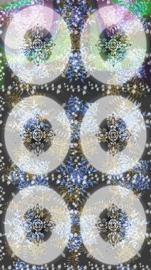 Raster illüstrasyonu. Bokeh grisi, nötr ve blues ve kar taneleriyle dekoratif Noel arkaplanı.