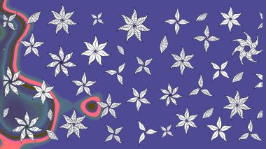 Küçük çiçekli şirin bir desen. Çiçek ve yapraklı çiçek deseni. Raster illüstrasyonu.