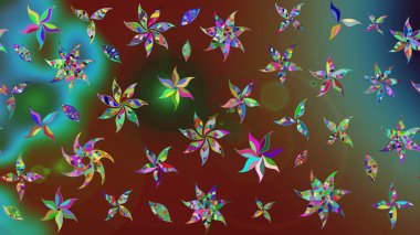 Kumaş, tekstil, duvar kağıdı baskısı için. Miles Fleur, süslü püslü bir süs. Raster illüstrasyonu. Tomurcukları papatya çiçekleri olan sevimli bir çiçek deseni. Eskiz geçmişi. Antika retro tarzı.