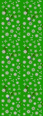 Sketch pattern. Floral wallpaper. Colorful ornamental border. On green colors. Indian ornament. Raster illustration.