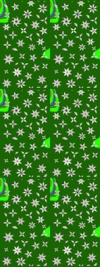 Sabıka fotoğraflarında, bebek kıyafetlerinde, duvar kâğıtlarında, paket kutularında falan kullanılabilir. Zarif, parlak ve eskiz yeşil çiçek deseni tasarımı.