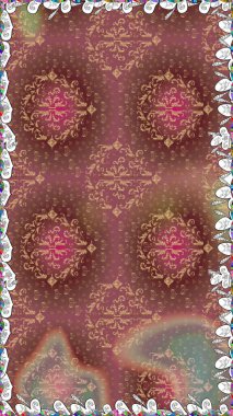 Arkaplan dokusu, duvar kağıdı, kahverengi renkli çiçek teması. Soyut etnik raster kusursuz desen. Kabile sanatı boho baskısı, klasik çiçek arkaplanı.