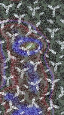 Raster illustration. Abstract flower sketch pattern background. Cute Floral pattern in the small flower. On gray colors. Raster pattern.