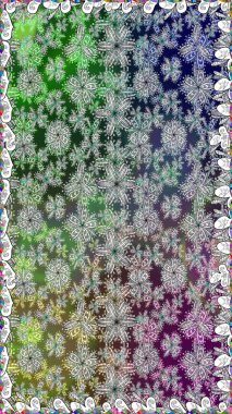 Asya tekstil tarzında. Raster illüstrasyonu. Gri renkli çiçekler. Kusursuz çiçek deseni. Raster illüstrasyonu.