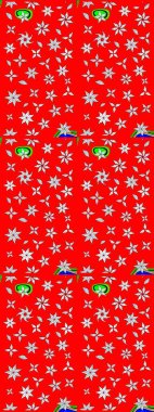 Tropik çiçek desenleri. Kırmızı ve nötr renklerde çiçekler. Raster illüstrasyonu.