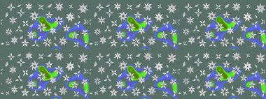 Kumaş, duvar kağıdı ve kağıt üzerine baskı yapmak için gelişen arka plan. Moda arka planında parlak buketler. Raster illüstrasyonu. Eski usul küçük çiçekli şirin bir eskiz deseni..