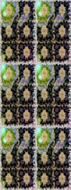 Duvar kâğıdı barok, İspanyol kumaşı. Şık bir grafik desen. Çiçek deseni. Kahverengi ve bej renklerde altın elementler. Kusursuz raster arkaplanı.