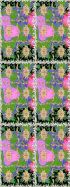 Şık bir grafik desen. Duvar kâğıdı barok, İspanyol kumaşı. Kahverengi ve bej renklerde altın elementler. Çiçek deseni. Kusursuz raster arkaplanı.