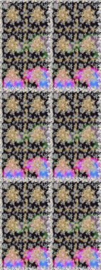 Paisley 'ler zarif çiçek desenli arkaplan duvar kâğıdı çizimleri. Klasik stil, güzel, üç boyutlu sanat eseri, altın ve gri desenli çiçek yaprakları ve süslemeleri var..