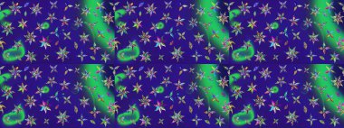 Raster çiçek desenli çiçek deseni, yapraklar, dekoratif elementler, sıçrama, lekeler, el çizimi kontur çizgileri ve Doodle çizim stili, grafik raster çizim çizimi.