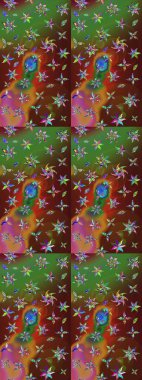 Tekstil için figür. Yapraklı çizim şekli. Poster ya da kapak için arka plan. Davetiye ve kartpostal tasarımı için dekoratif çiçek unsurları. Sevimli zarif çiçekler Raster illüstrasyonu.