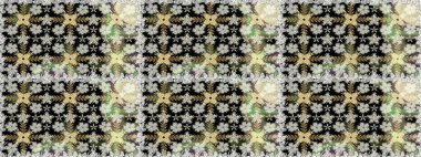 Renkli Bahar Temalı Kusursuz Arkaplan. Raster. Düz Çiçek Elementleri Tasarımı.