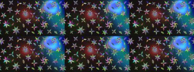 Nazik romantik baskı. Raster güzel bir çiçek deseni çizmiş. Tatil havası. Gri ve mavi renkte çiçekler. Bahar mevsimi.