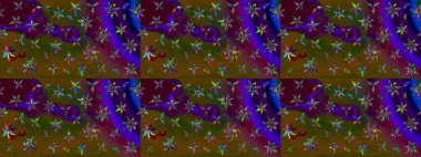 Kahverengi ve yeşil renklerde çiçeklerle çizilmiş çiçek deseni. Çiçekler suluboya tarzında kahverengi ve yeşil renklerde.