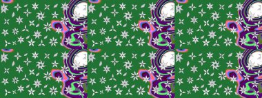 Renkli Bahar Teması eskiz kalıbı. Yeşil ve nötr renklerde çiçekler. Çiçek desenli eskiz. Düz Çiçek Elementleri Tasarım Raster illüstrasyonu.