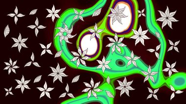 Kumaş, tekstil, duvar kağıdı baskısı için. Raster. Eski usul. Eskiz geçmişi. Tomurcukları çiçek olan sevimli bir çiçek deseni. Raster illüstrasyonu.