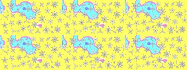 Raster illüstrasyonu. Modaya uygun kumaş deseni. Küçük çiçekteki sevimli çiçek deseni. Tony 'nin kumaş desenini çiz.