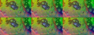 Raster çiçek desenli çiçek deseni, yapraklar, dekoratif elementler, sıçrama, lekeler, el çizimi kontur çizgileri ve Doodle çizim stili, grafik raster çizim çizimi.