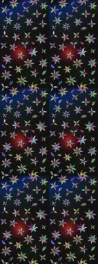 Klasik çiçek tasarımı elementleri. Raster illüstrasyonu. Kıvırcık çiçekler renkte şekillenir.