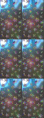 Sketch Colour Spring Theme eskiz kalıbı. Düz Çiçek Elementleri Tasarımı. Sevimli çiçek raster deseni. Gri ve mavi renkte çiçekler.