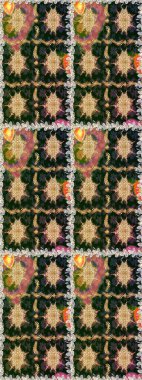 Çiçek deseni. Şık bir grafik desen. Duvar kâğıdı barok, İspanyol kumaşı. Kahverengi ve bej renklerde altın elementler. Kusursuz raster arkaplanı.