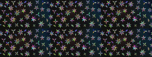 Gri ve mavi renklerde bahar çiçekleri. Raster illüstrasyonu. Çiçek ve yapraklı karalama şeklinde Raster çiçek deseni.