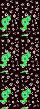 Raster illüstrasyonundaki çiçek desenli çizim. Düz Çiçek Elementleri Tasarımı. Güzel kumaş deseni. Renkli Bahar Teması çizim şablonu.