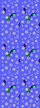 Hediye ambalaj kağıdı, tebrik kartları, posterler ve pankart tasarımı. Mavi ve nötr renklerde çiçekler. Raster düz çiçek çizim deseni.