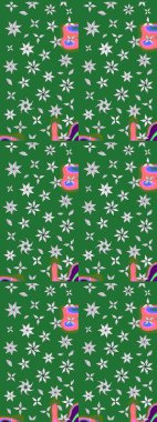 Küçük çiçekteki sevimli çiçek deseni. Tony 'nin kumaş kalıbını çiz. Modaya uygun kumaş deseni. Raster illüstrasyonu.