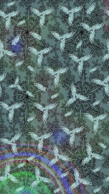 Tarafsız renklerde çiçekler. Kumaş desenli papatya çiçekleri ayrıntıları.