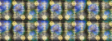 Kar taneleri deseni. Renkli arka planda izole edilmiş kar tanelerinin düz tasarımı. Kar taneleri arka planda. Raster illüstrasyonu. Kar tanesi süslemeli desen.