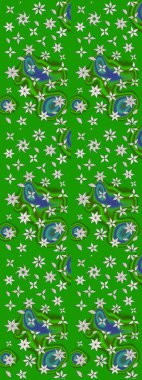 Raster illüstrasyonundaki çiçek desenli çizim. Renkli Bahar Teması eskiz kalıbı. Yeşil renkli çiçekler. Düz Çiçek Elementleri Tasarımı.