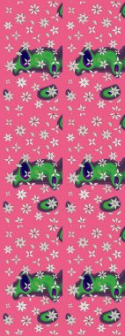 Modern, pembe raster arka plan duvar kağıdı çizimi, klasik çizgili desenli desenli çiçekler, çiçekli süsler. Çiçekli el çizimi çizimi deseni.