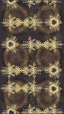 Kar taneleri arka planda. Kış kartı Mutlu Noeller, Yeni Yıl ve Mutlu Tatil Raster çizimleri. Kahverengi, gri ve yeşil kar taneli Noel kartı Kahverengi, gri ve yeşil renklerde.