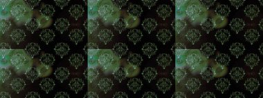 Siyah, yeşil ve gri renkli çiçekler. Çiçekli karalama şeklinde Raster çiçek deseni. Nazik, narin çiçek arkaplanı.