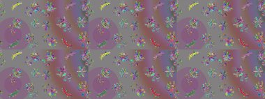 Bahar çiçekleriyle güzel bir çiçek deseni çizmişsin. Güzel kumaş deseni. Raster illüstrasyonu.