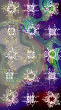 Kar taneleri tasarımı. Modern soyut tasarım posteri, kapak, kart tasarımı gri, nötr ve mavi renkler. Retro tarzı, kış elementleri. Moda olmuş kar taneleri ve elementler Memphis kartları.