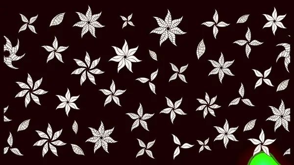 Raster Illustrasyon 'daki Çiçek Deseni' nin son moda çizimi. Renkli Yaz Temalı eskiz kalıbı. Siyah ve nötr renklerde çiçekler. Düz Çiçek Elementleri Tasarımı.