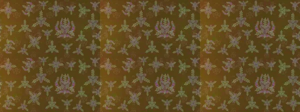 Raster illüstrasyonu. Bokeh kahverengisi, yeşili ve nötr ve kar taneleriyle dekoratif Noel arkaplanı.