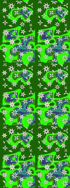 Düz Çiçek Elementleri Tasarımı. Yeşil renkte zarif çiçek buketi suluboya. Raster illüstrasyonu. Renkli Bahar Teması çizim şablonu.